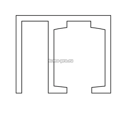 У1087-5-4000 Трек алюминевый с держателем неподвижной панели длина 4000мм