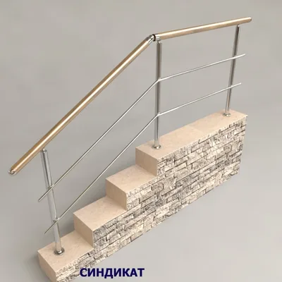 SND919-304 Перила из нержавеющей стали с поручнем из ПВХ с двумя ригелями