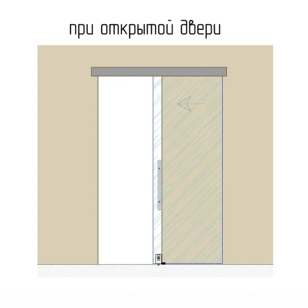 00-07 Раздвижная стеклянная дверь на системе Гармония