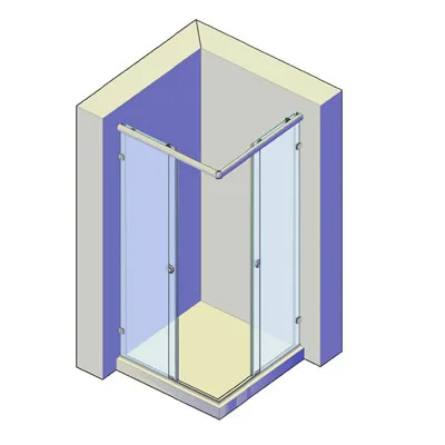 SND009-3 Раздвижная система для душевой перегородки Атлант 3